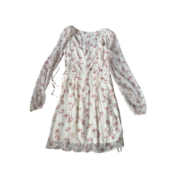 ABERCROMBIE & FITCH Floral Sheer Long Sleeve Button Down Dress Sz XXS - Picture 3 of 7
